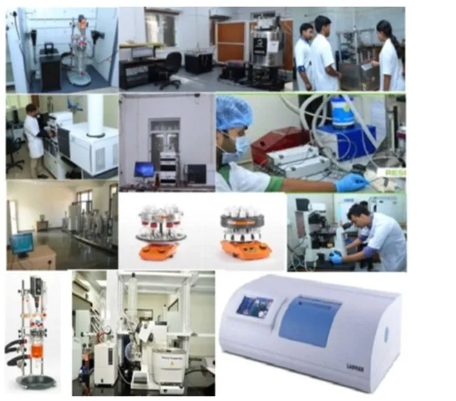 Analytical instrumentation in use at the VSRA Life Sciences facility, including chromatography systems, a polarimeter and microscopy